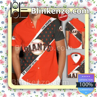 Personalized San Francisco Giants It Doesn't Get More Orange Gray Summer Hawaiian Shirt, Mens Shorts