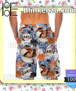 Personalized San Francisco Giants Tropical Floral America Flag For MLB Football Lovers Mens Shirt, Swim Trunk a