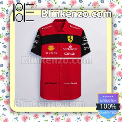 Personalized Scuderia Ferrari F1 Racing Santander Ceva Snapdragon Red Summer Hawaiian Shirt a