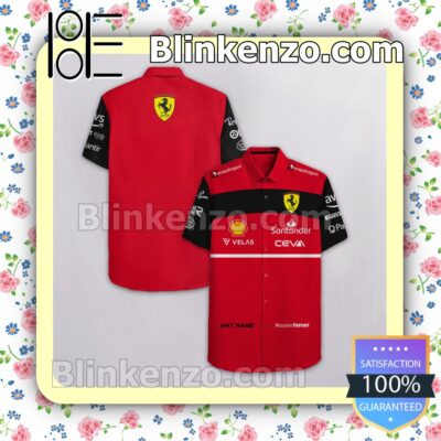 Personalized Scuderia Ferrari F1 Racing Santander Ceva Snapdragon Red Summer Hawaiian Shirt b