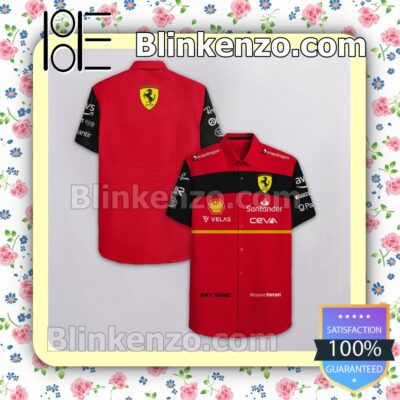 Personalized Scuderia Ferrari F1 Racing Velas Santander Ceva Red Summer Hawaiian Shirt