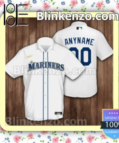 Personalized Seattle Mariners Baseball White Summer Hawaiian Shirt, Mens Shorts