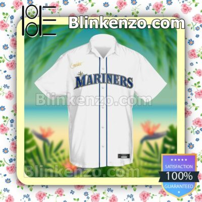 Personalized Seattle Mariners Baseball White Summer Hawaiian Shirt, Mens Shorts a
