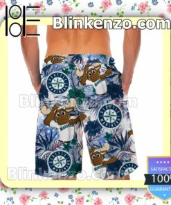 Personalized Seattle Mariners Tropical Floral America Flag For MLB Football Lovers Mens Shirt, Swim Trunk a