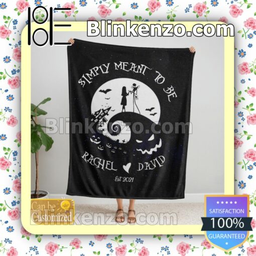 Personalized Simply Meant To Be The Nightmare Before Christmas Customized Handmade Blankets