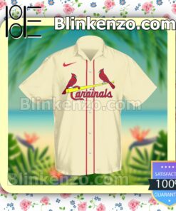 Personalized St. Louis Cardinals Baseball Gold Summer Hawaiian Shirt, Mens Shorts a