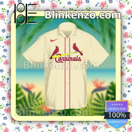 Personalized St. Louis Cardinals Baseball Gold Summer Hawaiian Shirt, Mens Shorts a