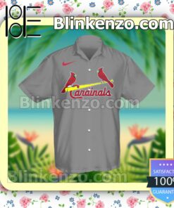 Personalized St. Louis Cardinals Baseball Grey Summer Hawaiian Shirt, Mens Shorts a