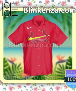 Personalized St. Louis Cardinals Baseball Red Summer Hawaiian Shirt, Mens Shorts a