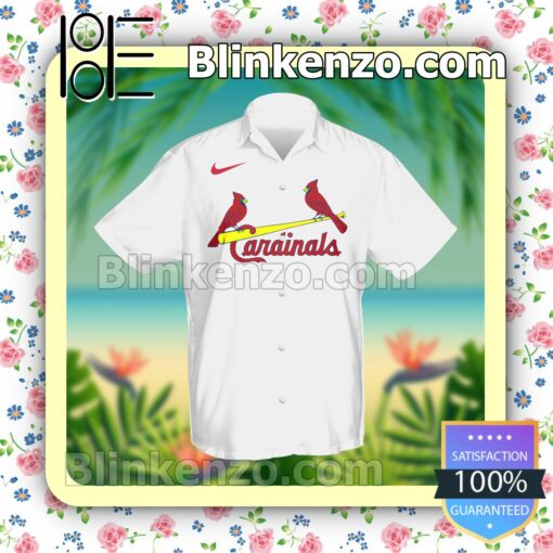 Personalized St. Louis Cardinals Baseball White Summer Hawaiian Shirt, Mens Shorts a