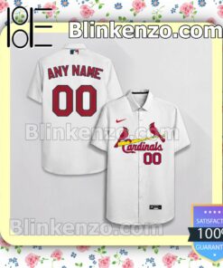 Personalized St. Louis Cardinals White Summer Hawaiian Shirt, Mens Shorts a