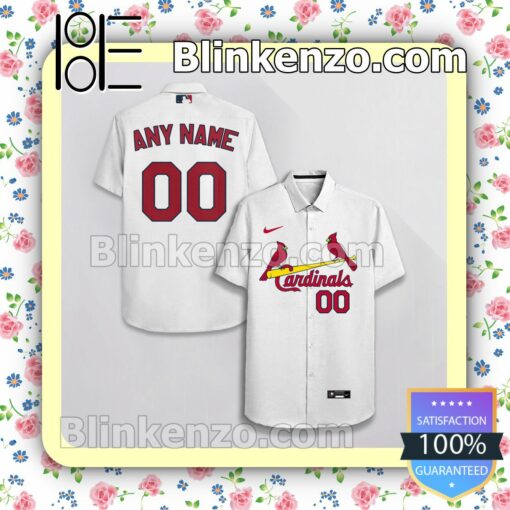 Personalized St. Louis Cardinals White Summer Hawaiian Shirt, Mens Shorts a