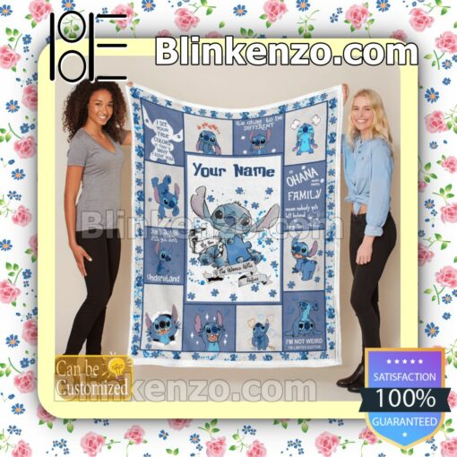 Personalized Stitch Autism Be You The World Will Adjust Customized Handmade Blankets b