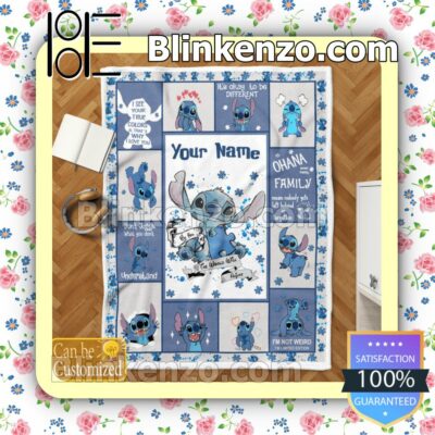 Personalized Stitch Autism Be You The World Will Adjust Customized Handmade Blankets c