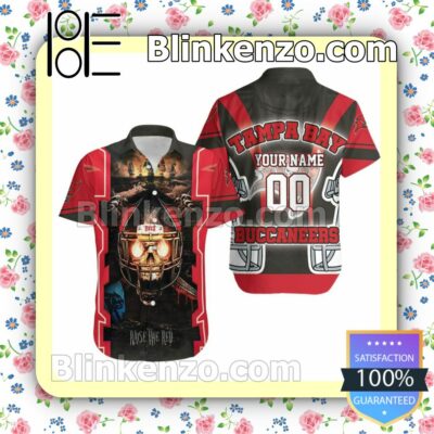 Personalized Tampa Bay Buccaneers Fire Skull Raised The Red Summer Shirt