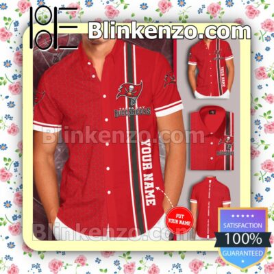 Personalized Tampa Bay Buccaneers Tiling Red Summer Hawaiian Shirt, Mens Shorts
