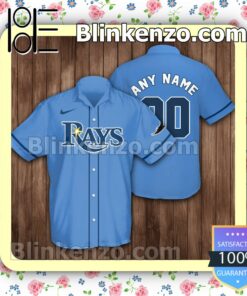 Personalized Tampa Bay Rays Baseball Blue Summer Hawaiian Shirt, Mens Shorts