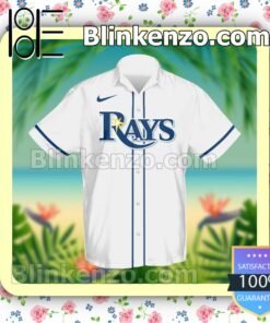 Personalized Tampa Bay Rays Baseball White Summer Hawaiian Shirt, Mens Shorts a