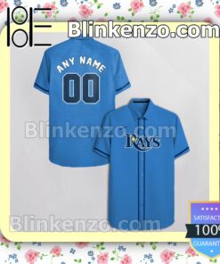 Personalized Tampa Bay Rays Blue Summer Hawaiian Shirt, Mens Shorts a