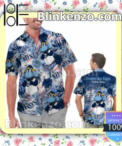 Personalized Tampa Bay Rays Tropical Floral America Flag For MLB Football Lovers Mens Shirt, Swim Trunk
