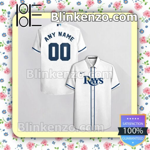 Personalized Tampa Bay Rays White Summer Hawaiian Shirt, Mens Shorts