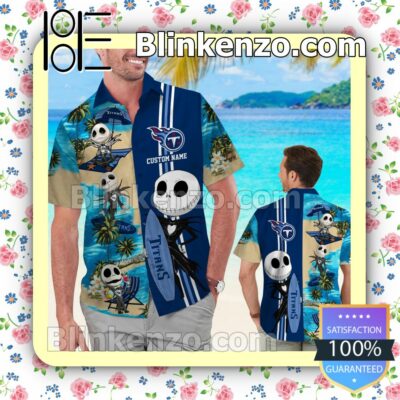 Personalized Tennessee Titans Jack Skellington Mens Shirt, Swim Trunk