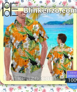 Personalized Tennessee Volunteers Parrot Floral Tropical Mens Shirt, Swim Trunk