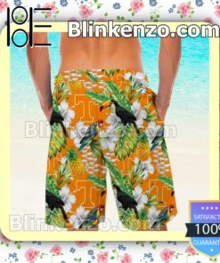 Personalized Tennessee Volunteers Parrot Floral Tropical Mens Shirt, Swim Trunk a