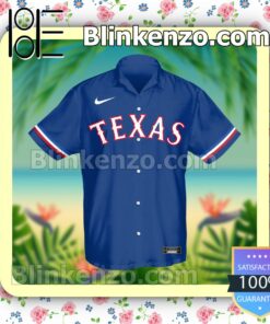 Personalized Texas Rangers Baseball Blue Summer Hawaiian Shirt, Mens Shorts a