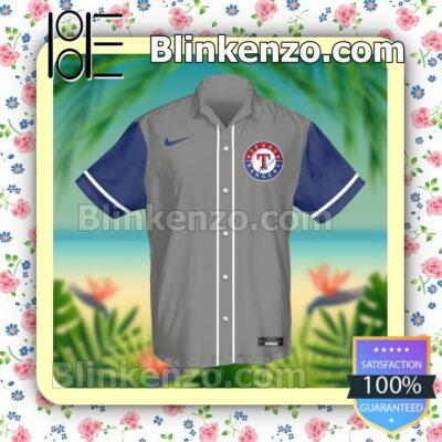 Personalized Texas Rangers Baseball Grey Blue Summer Hawaiian Shirt, Mens Shorts a