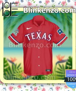 Personalized Texas Rangers Baseball Red Summer Hawaiian Shirt, Mens Shorts a