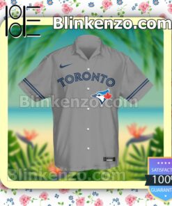 Personalized Toronto Blue Jays Baseball Grey Summer Hawaiian Shirt, Mens Shorts a