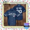 Personalized Toronto Blue Jays Baseball Navy Summer Hawaiian Shirt, Mens Shorts