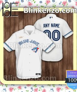 Personalized Toronto Blue Jays Baseball White Logo Branded Summer Hawaiian Shirt, Mens Shorts
