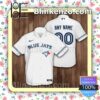 Personalized Toronto Blue Jays Baseball White Summer Hawaiian Shirt, Mens Shorts