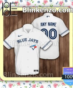 Personalized Toronto Blue Jays Baseball White Summer Hawaiian Shirt, Mens Shorts