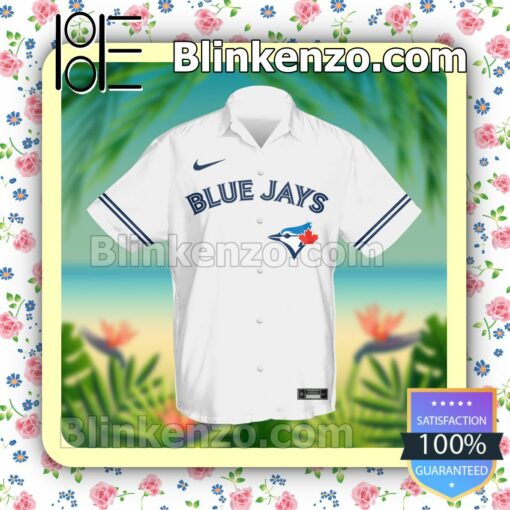 Personalized Toronto Blue Jays Baseball White Summer Hawaiian Shirt, Mens Shorts a