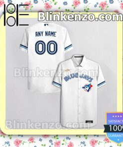 Personalized Toronto Blue Jays White Gift For Fans Summer Hawaiian Shirt, Mens Shorts a