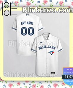 Personalized Toronto Blue Jays White Summer Hawaiian Shirt, Mens Shorts a