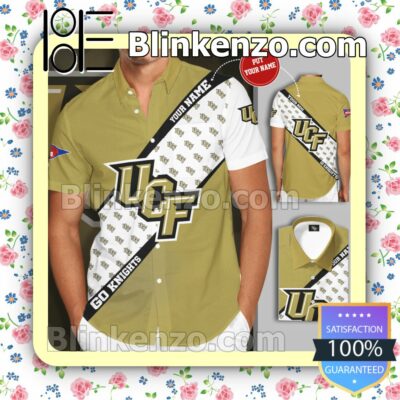 Personalized UCF Knights Men's Basketball Team Yellow Summer Hawaiian Shirt, Mens Shorts