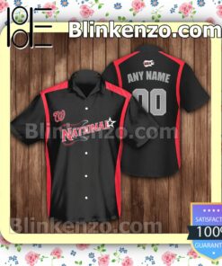 Personalized Washington Nationals Baseball Black Summer Hawaiian Shirt, Mens Shorts