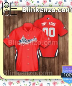 Personalized Washington Nationals Baseball Red Summer Hawaiian Shirt, Mens Shorts