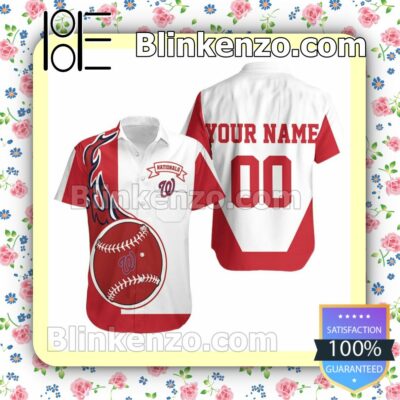Personalized Washington Nationals Red And White Summer Shirt