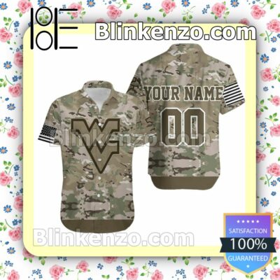 Personalized West Virginia Mountaineers Camouflage Veteran Summer Shirt