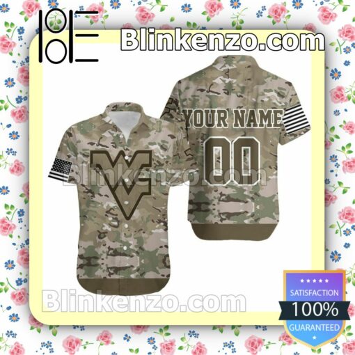 Personalized West Virginia Mountaineers Camouflage Veteran Summer Shirt