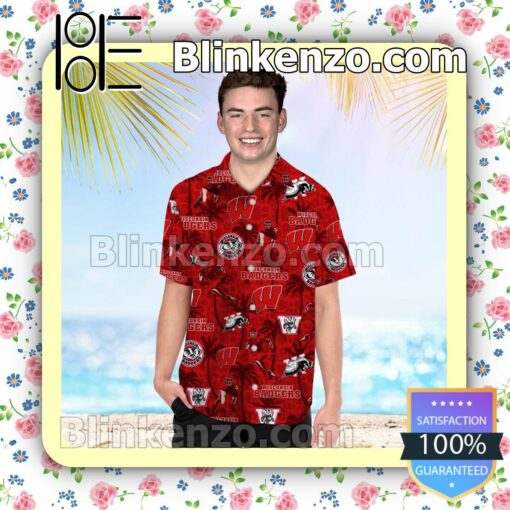 Personalized Wisconsin Badgers Coconut Mens Shirt, Swim Trunk