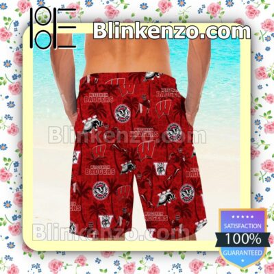 Personalized Wisconsin Badgers Coconut Mens Shirt, Swim Trunk a