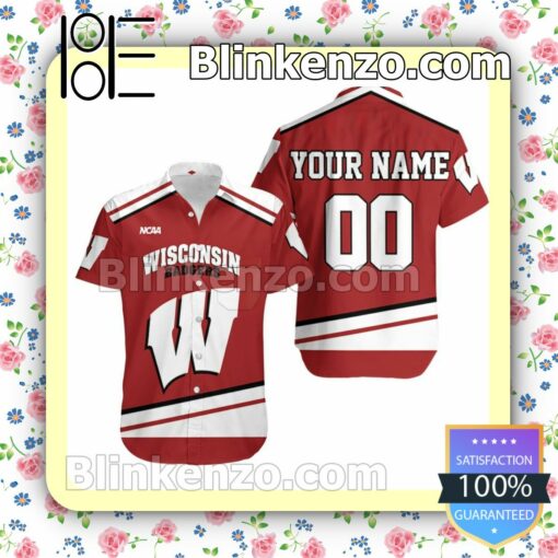 Personalized Wisconsin Badgers Ncaa Red Summer Shirt