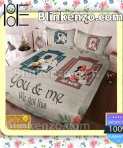 Personalized You And Me We Got This Couple Mickey And Minnie Queen King Quilt Blanket Set c