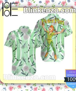 Peter Pan Floral Leaf Disney Green Summer Hawaiian Shirt
